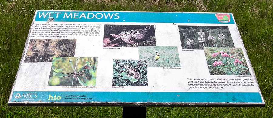 Wet Meadows Sign at Pickerington Ponds Metro Park