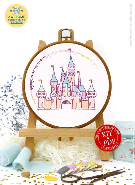 Disney Embroidery Designs Disneyland Cinderellas Castle