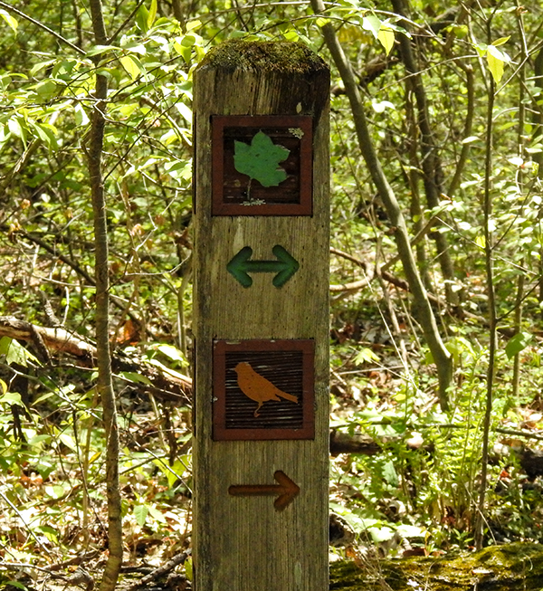 Clear Creek Metro Park - Prairie Warbler Trail and E.E. Good Prairie Loop Rockbridge Ohio Trail Markers