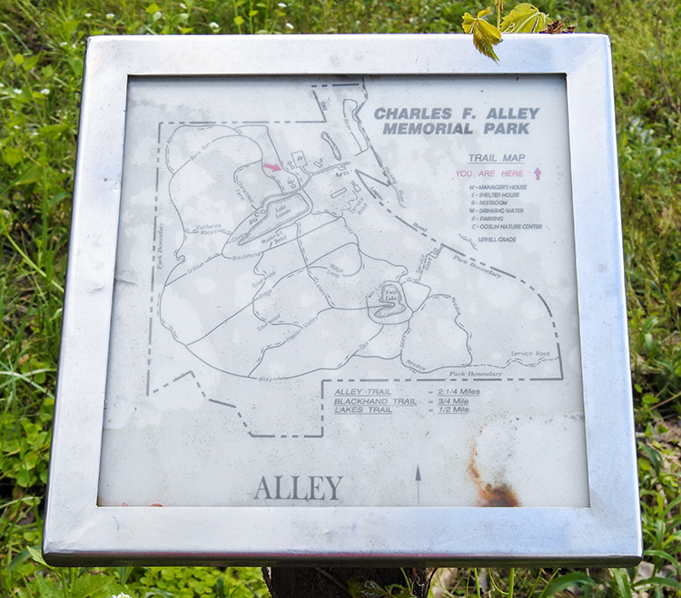 Trail Map at Charles F. Alley Memorial Park aka Alley Park Lancaster Ohio