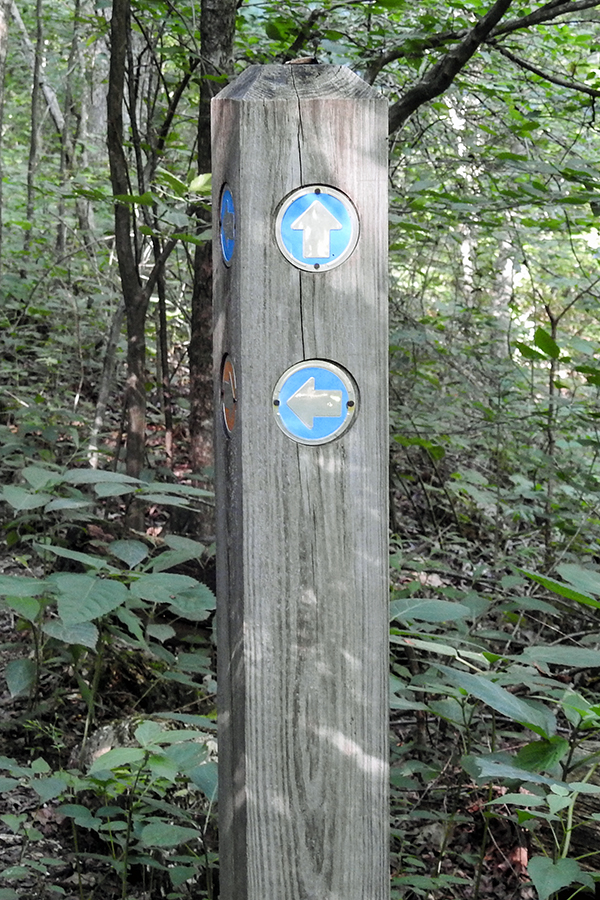 Blue Trail Marker at Christmas Rocks State Nature Preserve Charles R. Goslin Nature Sanctuary Ohio Department of Natural Resources Division of Natural Areas and Preserves