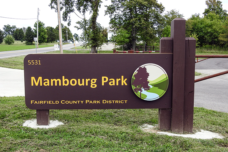 Mambourg Park Entrance Sign Fairfield County Park District Lancaster Ohio
