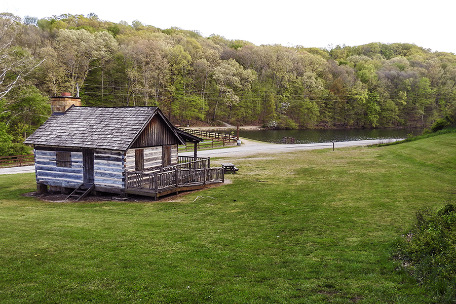 Green Blanpied Home Log Cabin at Charles F. Alley Memorial Park aka Alley Park Lancaster Ohio