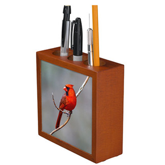Home Office Supplies Desk Organizer Norhtern Cardinal Bird