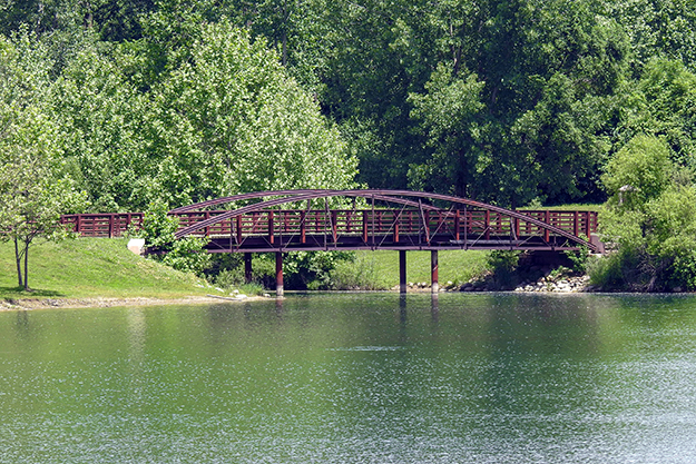 Large Steel Bridge at Ariel-Foundation Park in Mount Vernon Ohio