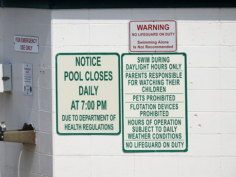 Kiddie Pool Warning Signs at Dillon State Park Campground in Nashport Ohio