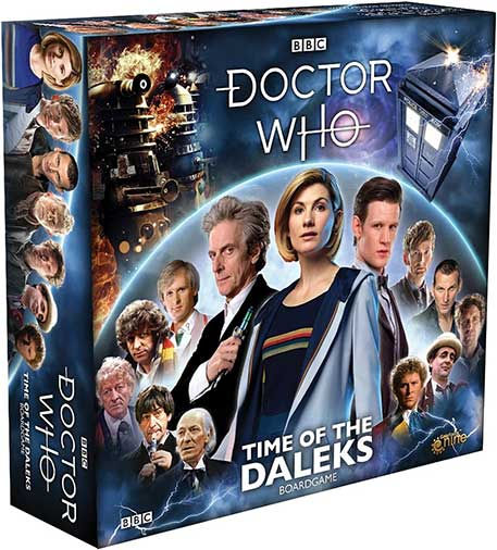 Doctor Who Time of the Daleks board game featuring iconic characters, a perfect pick for Doctor Who gift ideas.