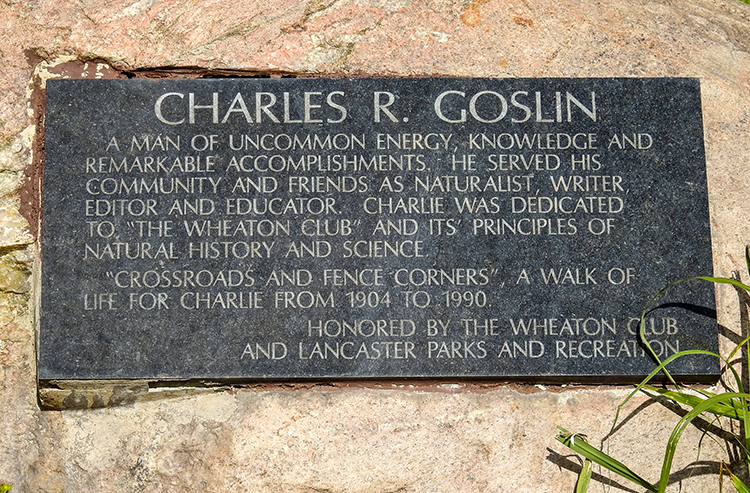 Charles R. Goslin Plaque at Charles F. Alley Memorial Park aka Alley Park Lancaster Ohio