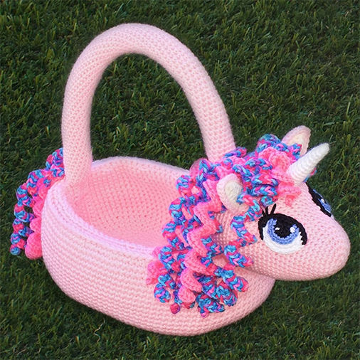 Unicorn Easter Basket Crochet Patterns