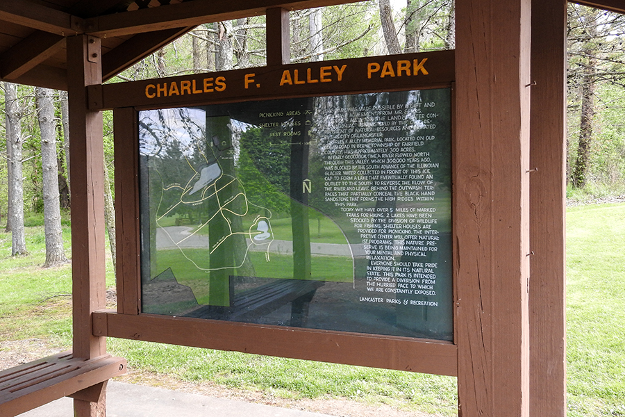 Trail Map at Charles F. Alley Memorial Park aka Alley Park Lancaster Ohio
