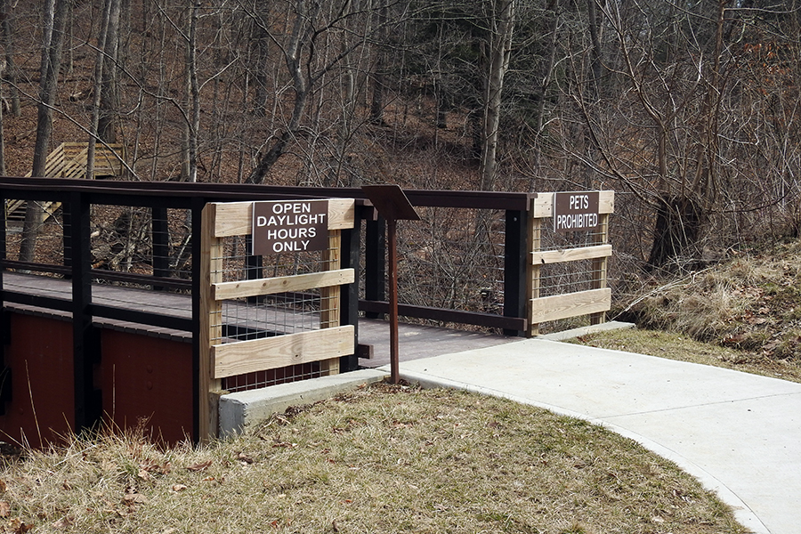 Boch Hollow State Nature Preserve West Trailhead Bridge Entrance Buckeye Trail Logan Ohio