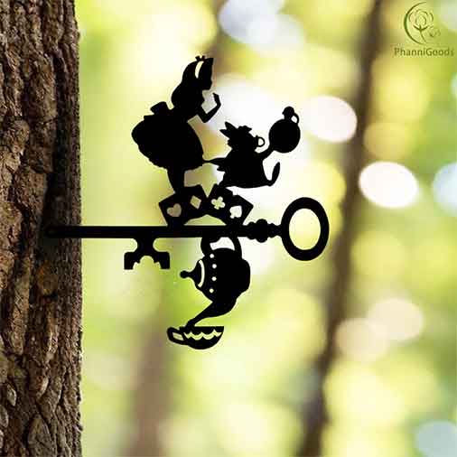 Alice in Wonderland Garden Ideas Tea Statues