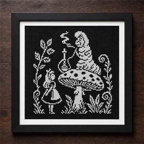 Cheshire Cat Alice in Wonderland Cross Stitch Patterns
