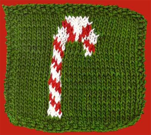 Christmas Candy Cane Knitting Patterns Chart