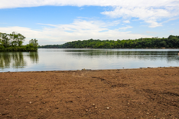 Campers Beach at Caesar Creek State Park Campground in Wilmington Ohio