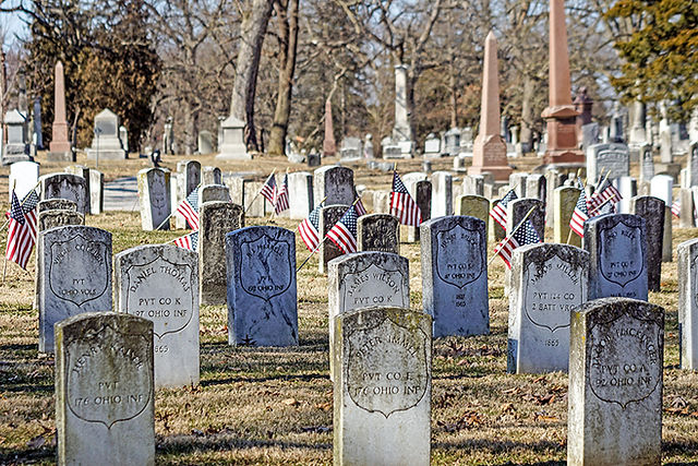Military Headstones Green Lawn Cemetery Columbus Ohio