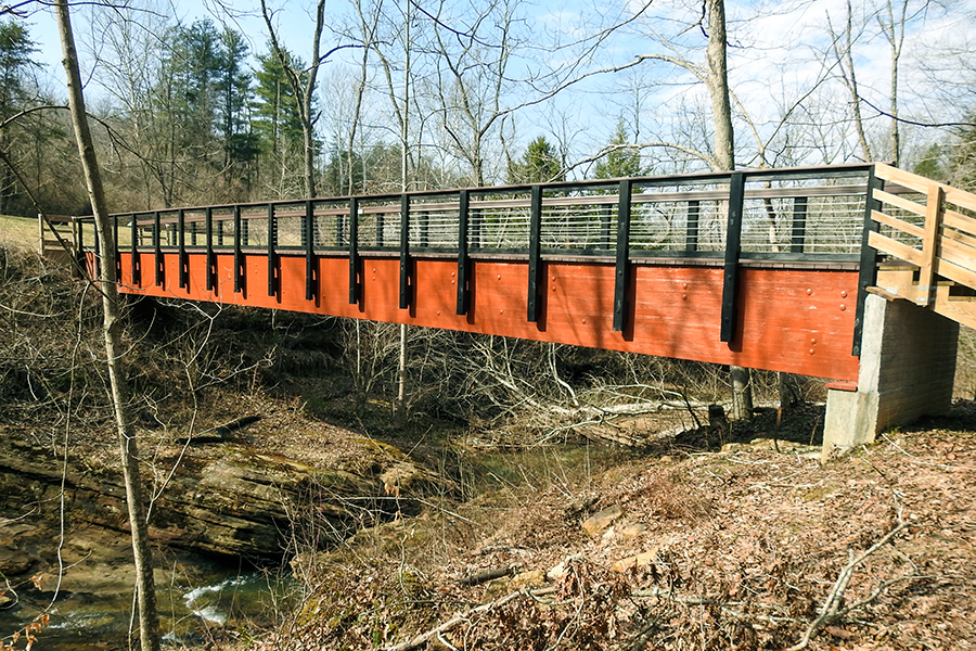 Boch Hollow State Nature Preserve West Trailhead Bridge Buckeye Trail Logan Ohio