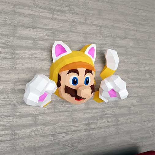 Mario Bros DIY 3D Papercraft Templates Low Poly Wall Decor