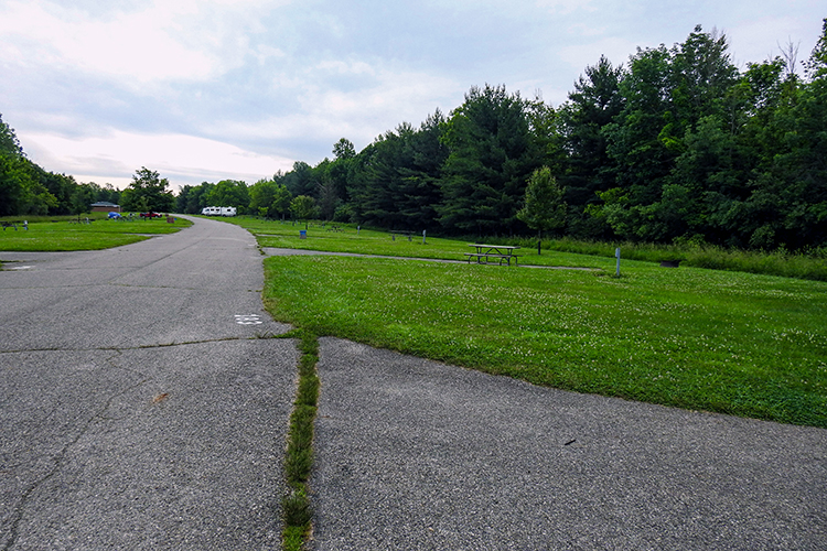 Sunny campsites at Caesar Creek State Park Campground in Wilmington Ohio