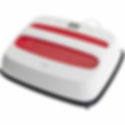White and red automatic heat press machine with sleek low profile design for T shirt vinyl and sublimation crafting projects