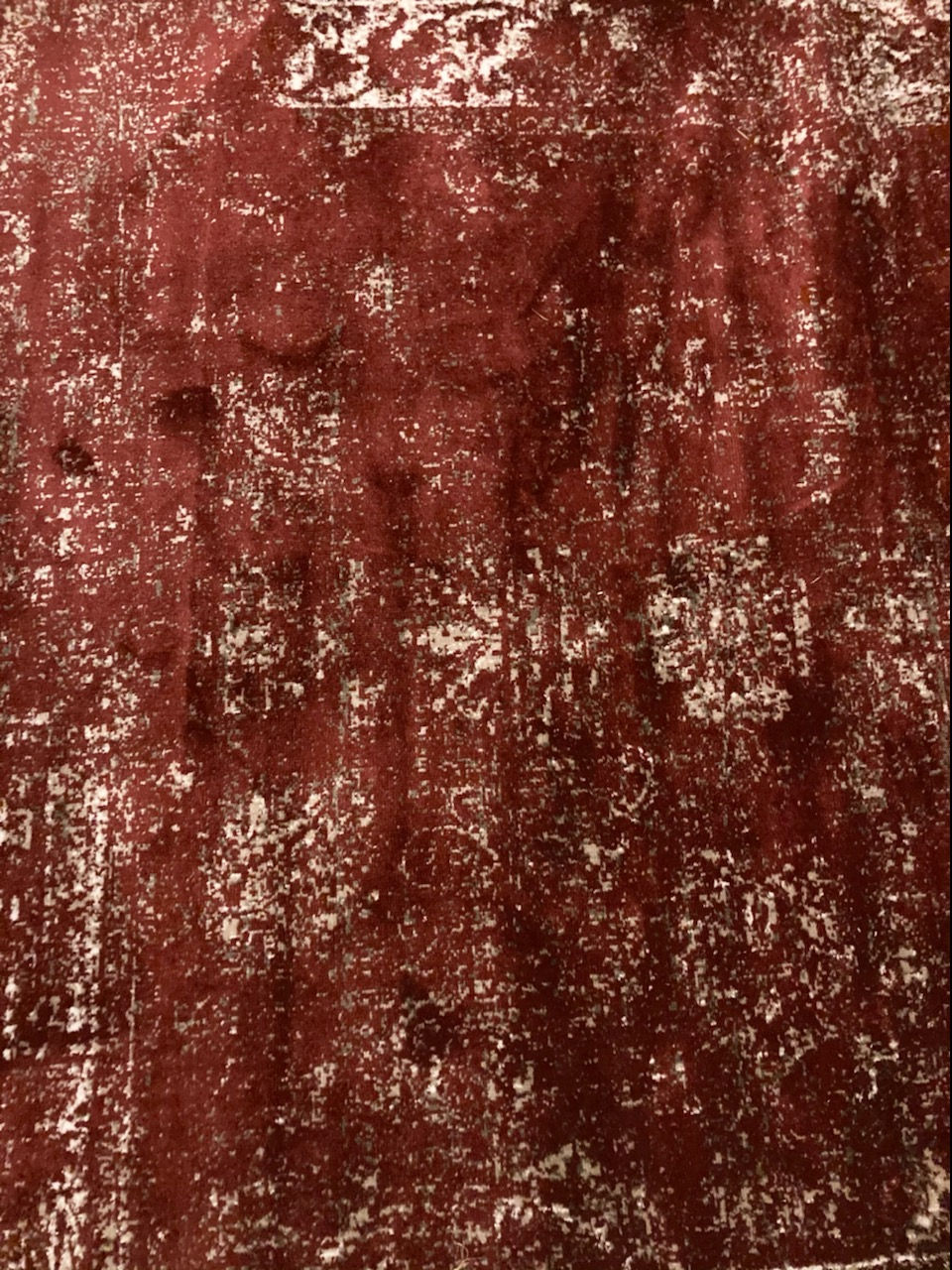 Claret, White and Grey Rug 6x6