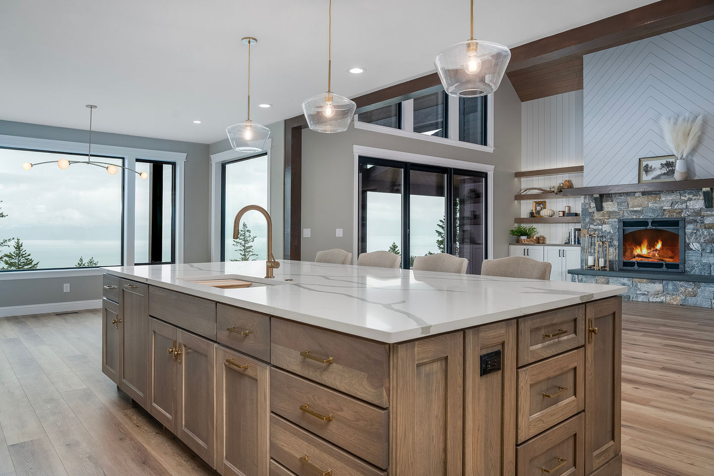 transitional kitchen design flathead lake montana