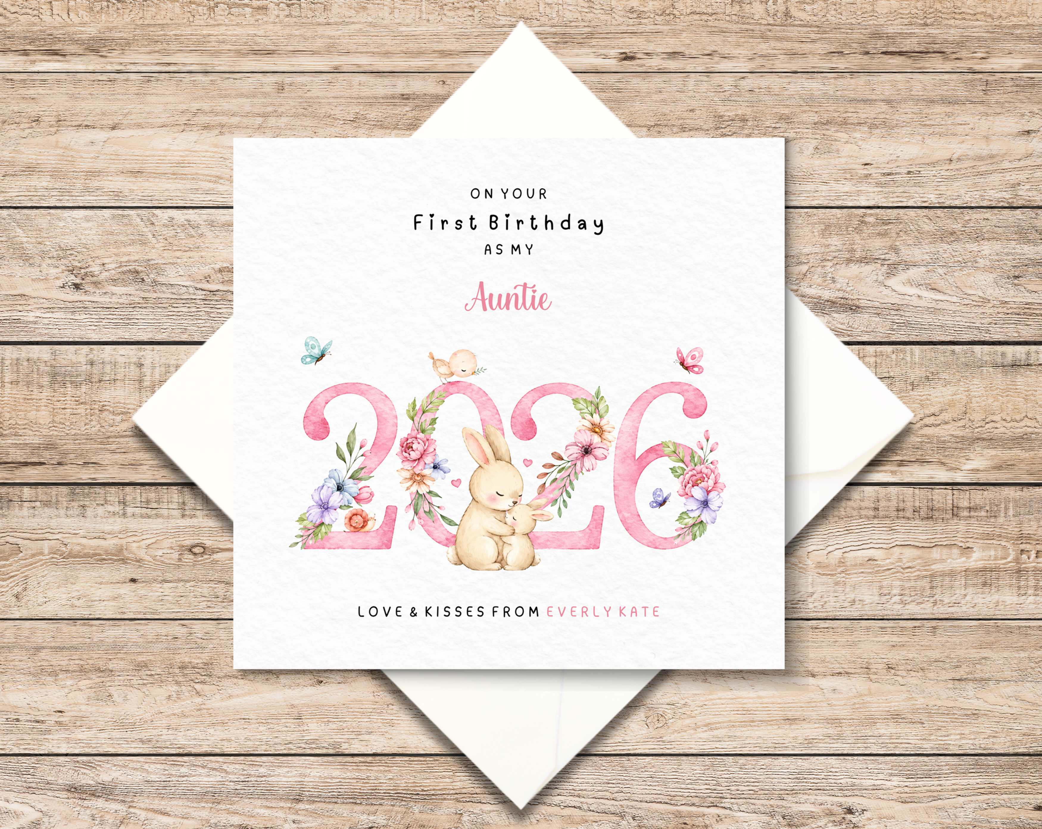 Personalised First Birthday As My Auntie Card