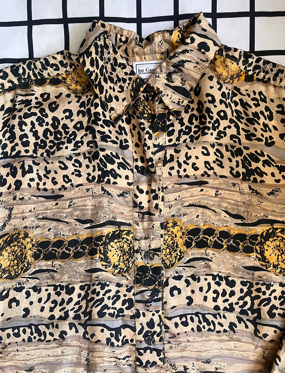 Thumbnail: Cheetah print 100% SILK Top