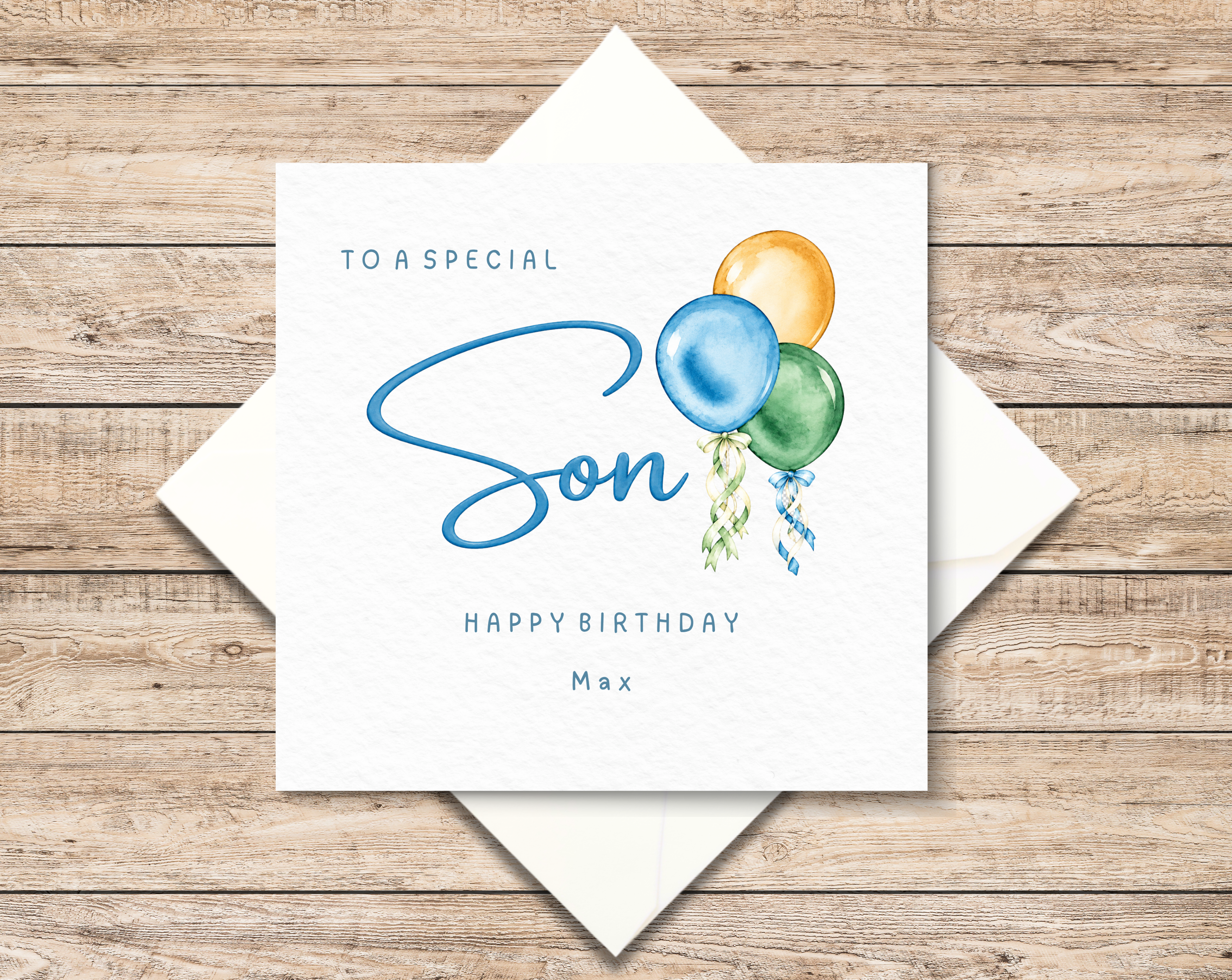 Personalised Balloons Birthday Card For Son