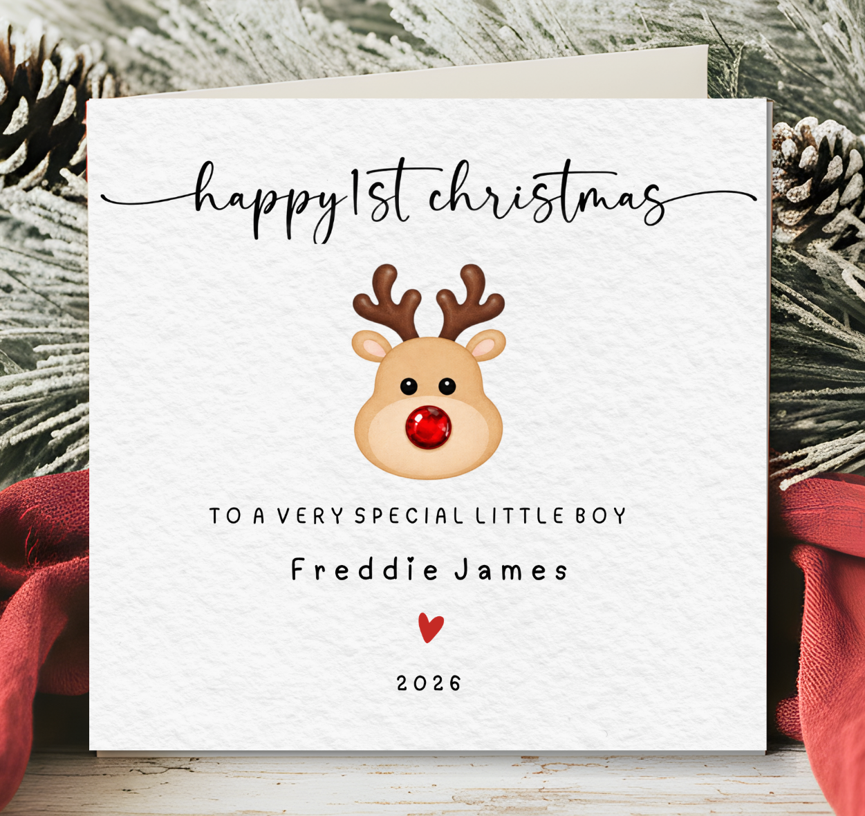 Personalised 1st Christmas Card For Boy