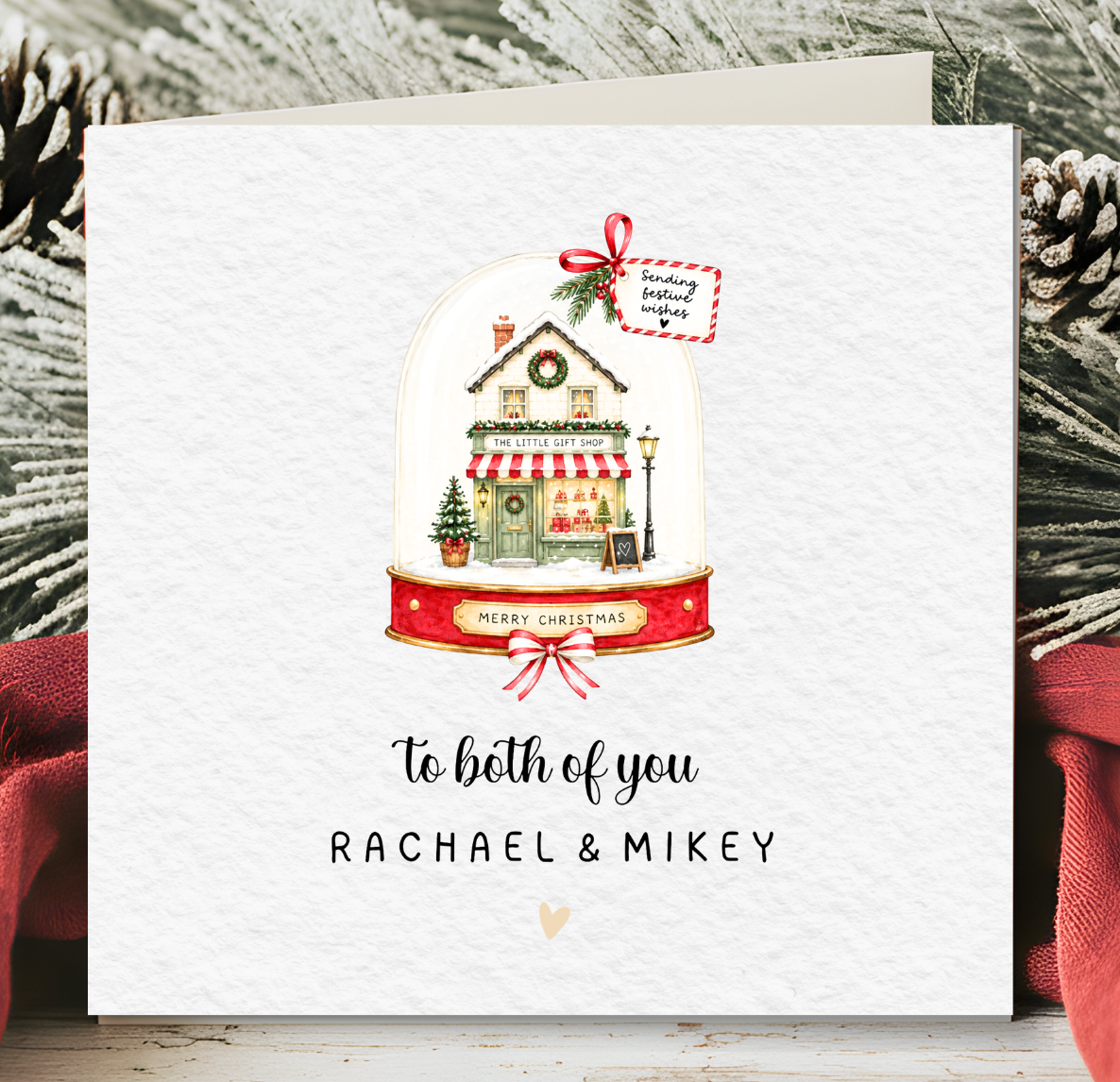 Personalised Christmas Card For Special Couple
