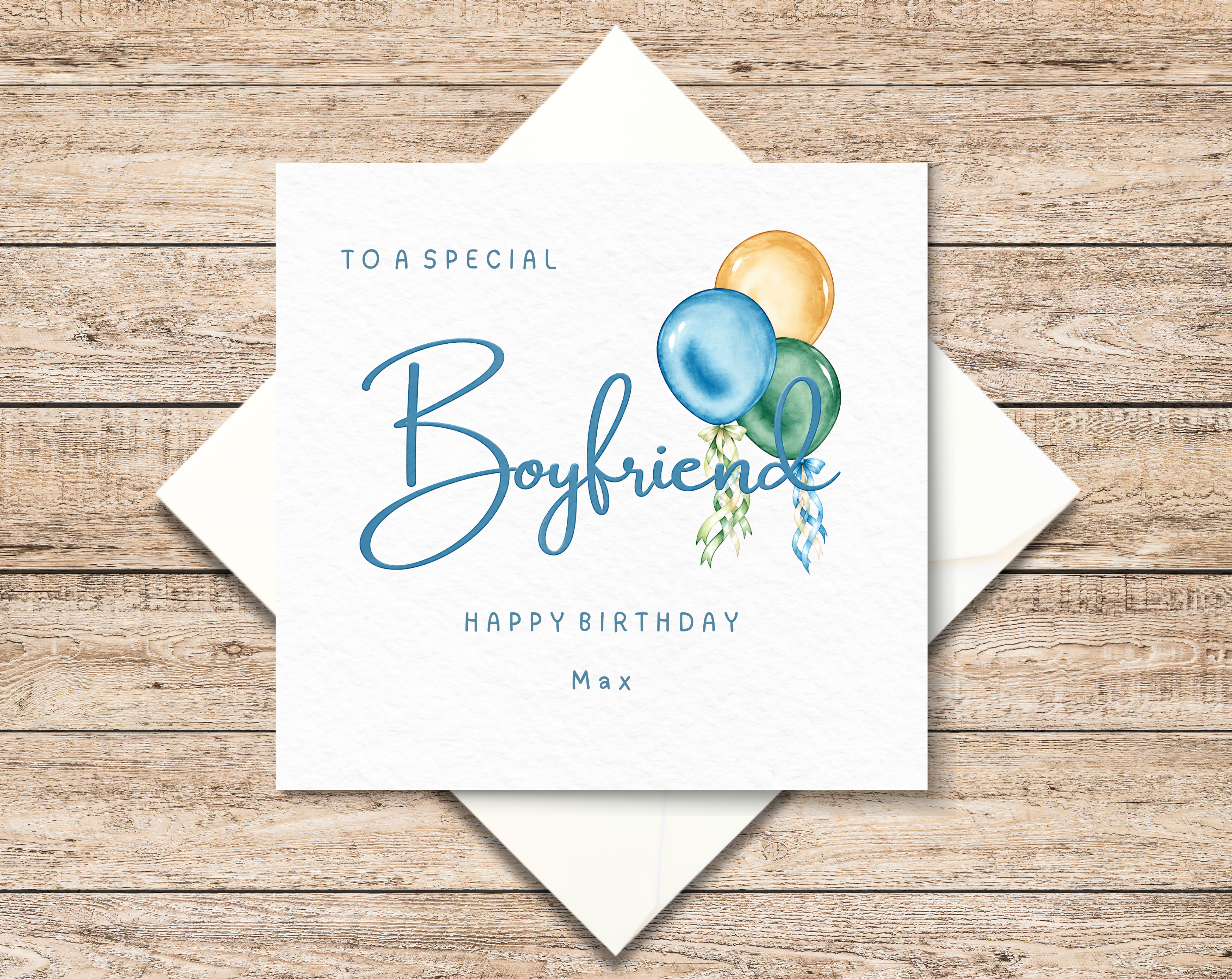 Personalised Balloons Birthday Card For Boyfriend