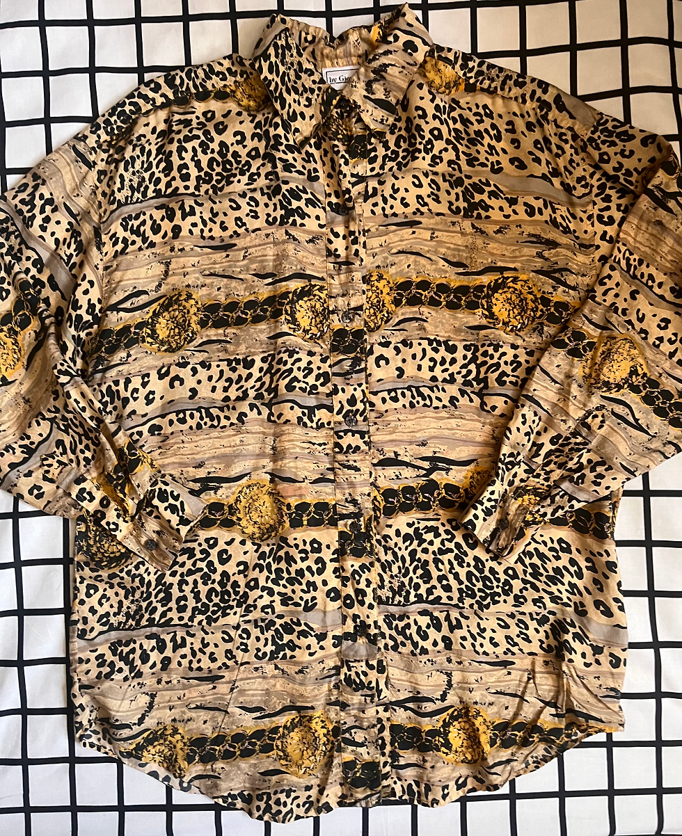 Thumbnail: Cheetah print 100% SILK Top