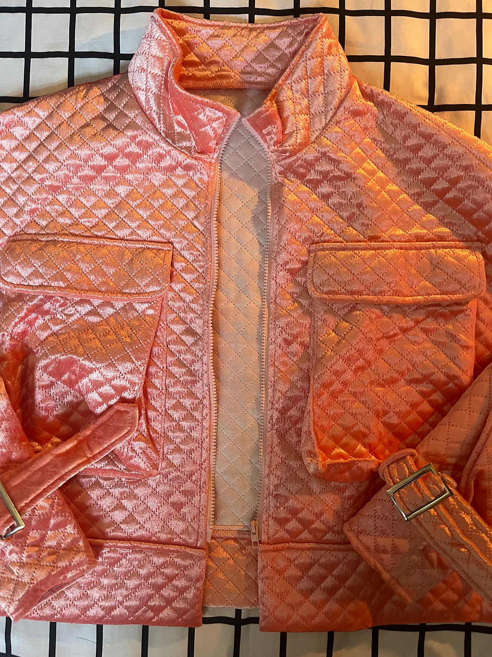 Thumbnail: PEACH Vintage Velvet zip up jacket