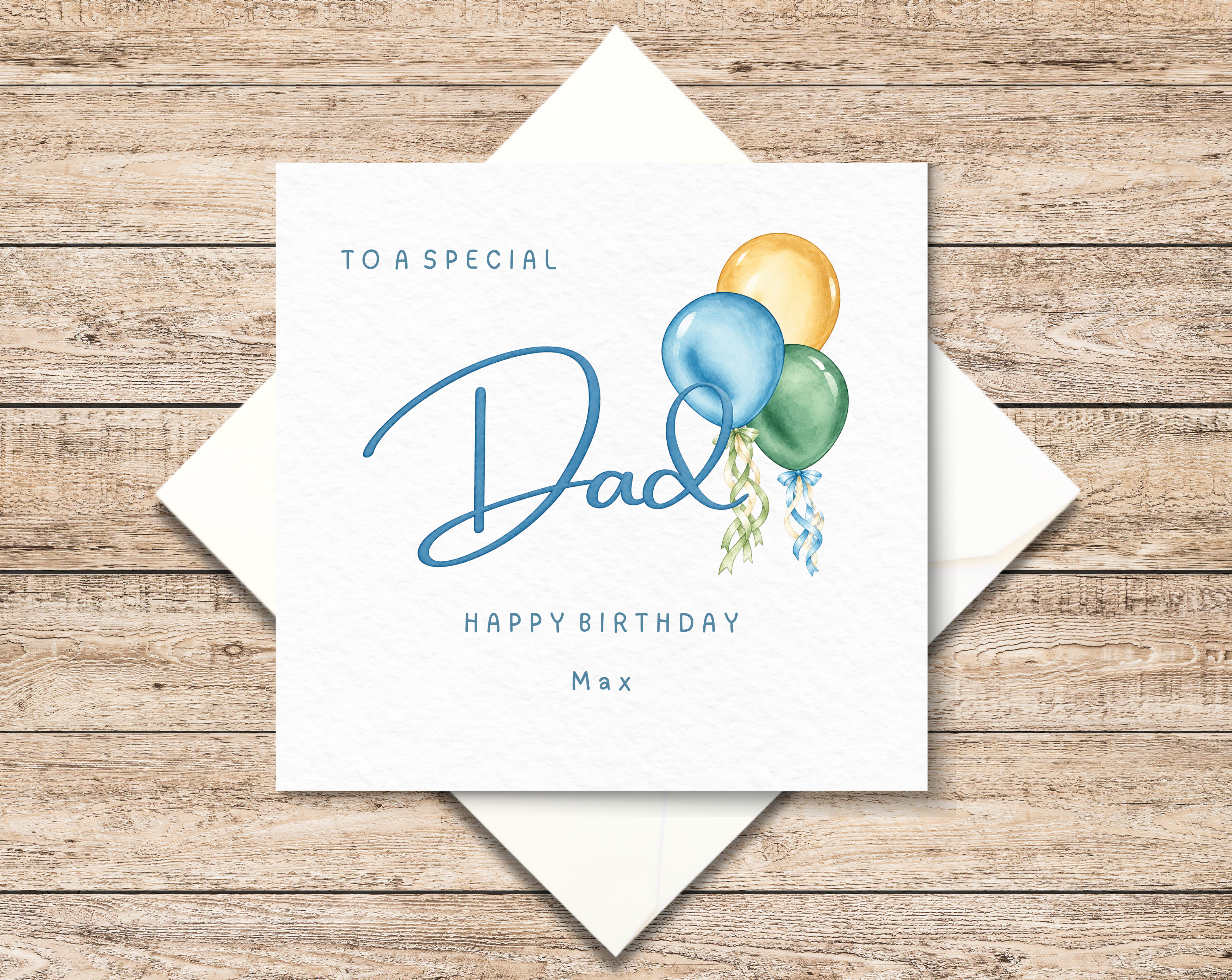 Personalised Balloons Birthday Card For Dad