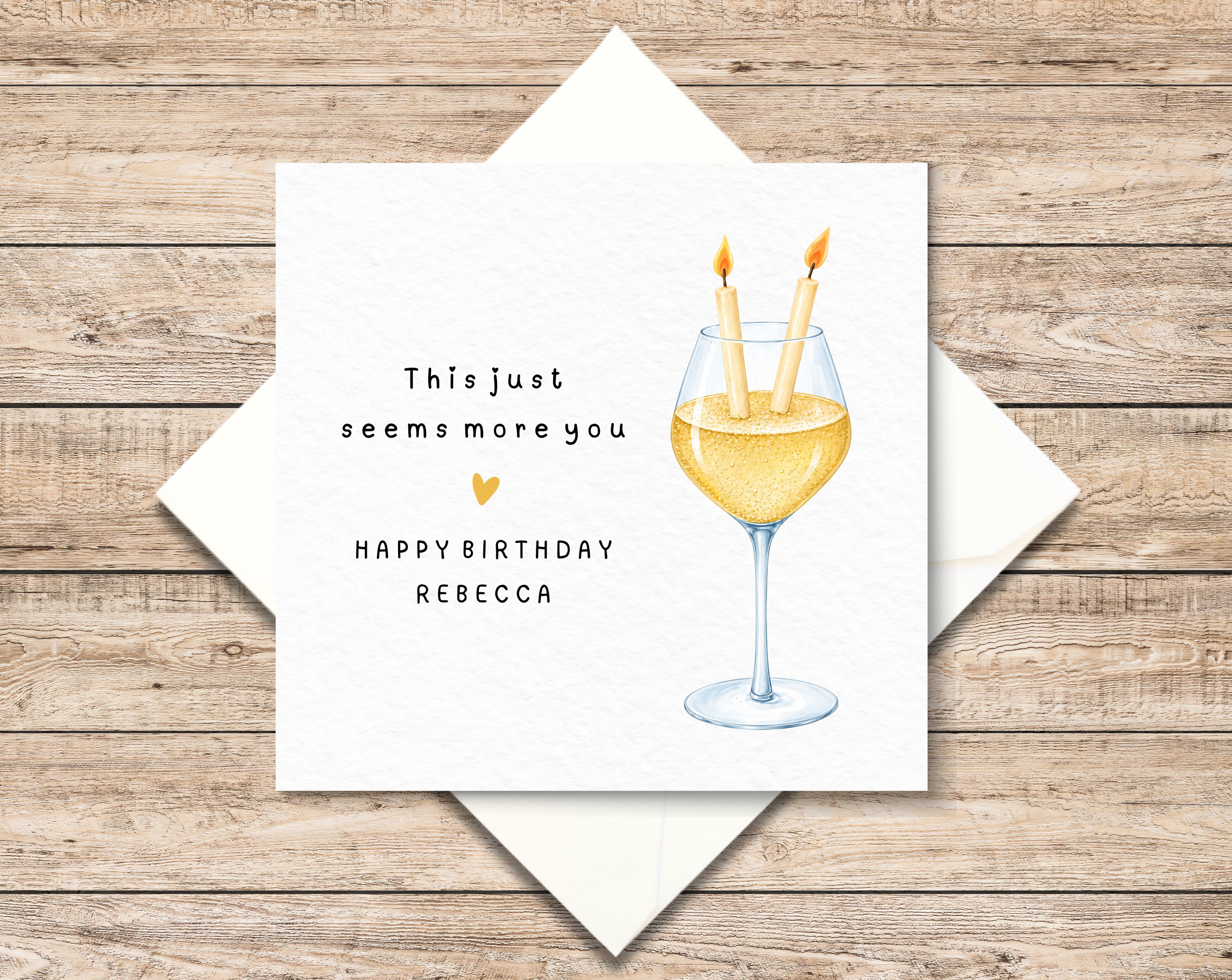 Personalised White Wine Lover Birthday Card
