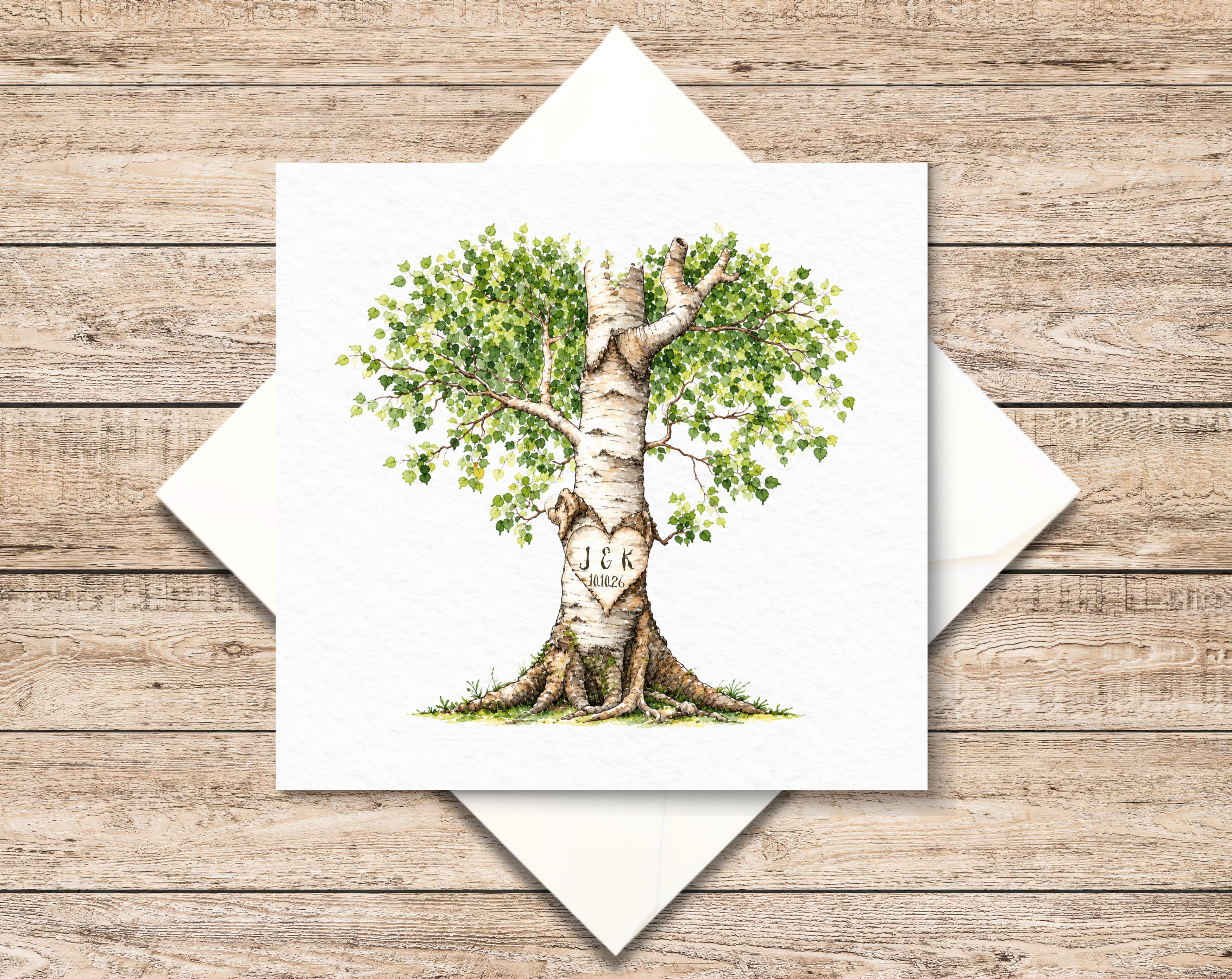 Personalised Love Tree Anniversary Card