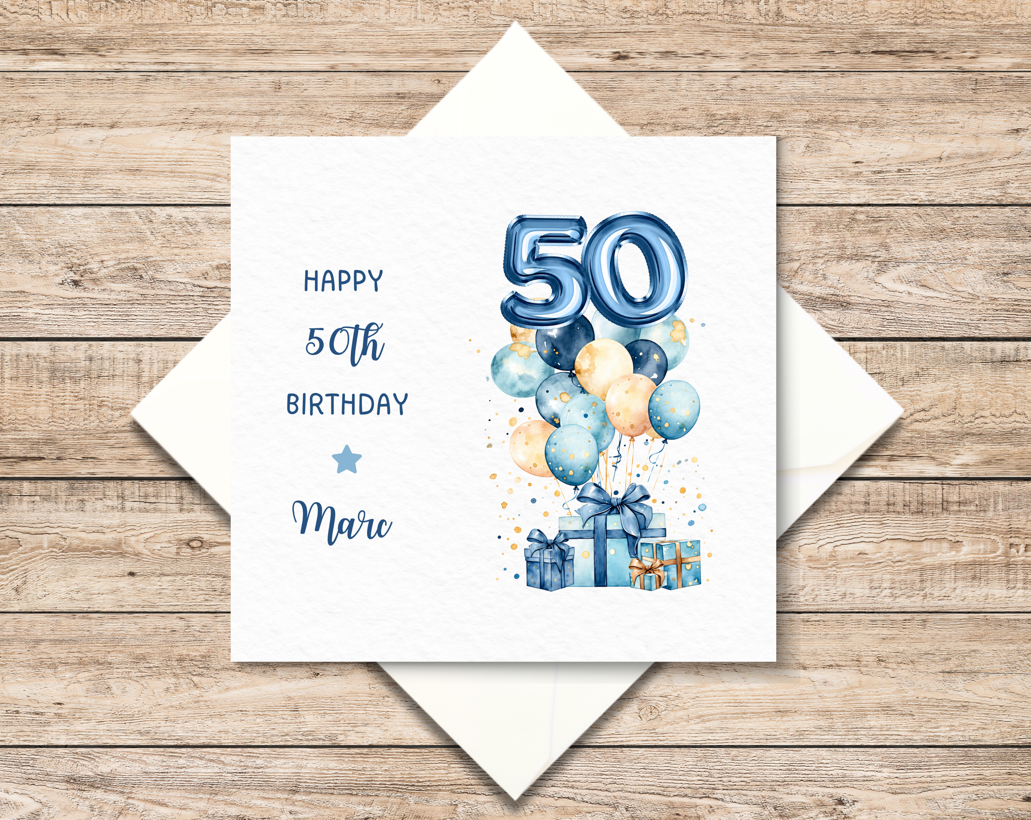 Personalised 50th Birthday Card For Him