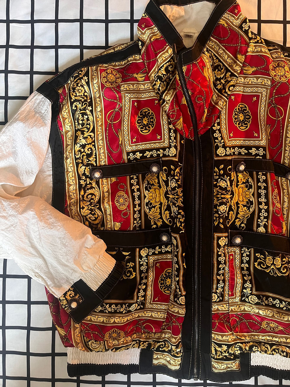 Thumbnail: Red & Black Vintage Bomber jacket