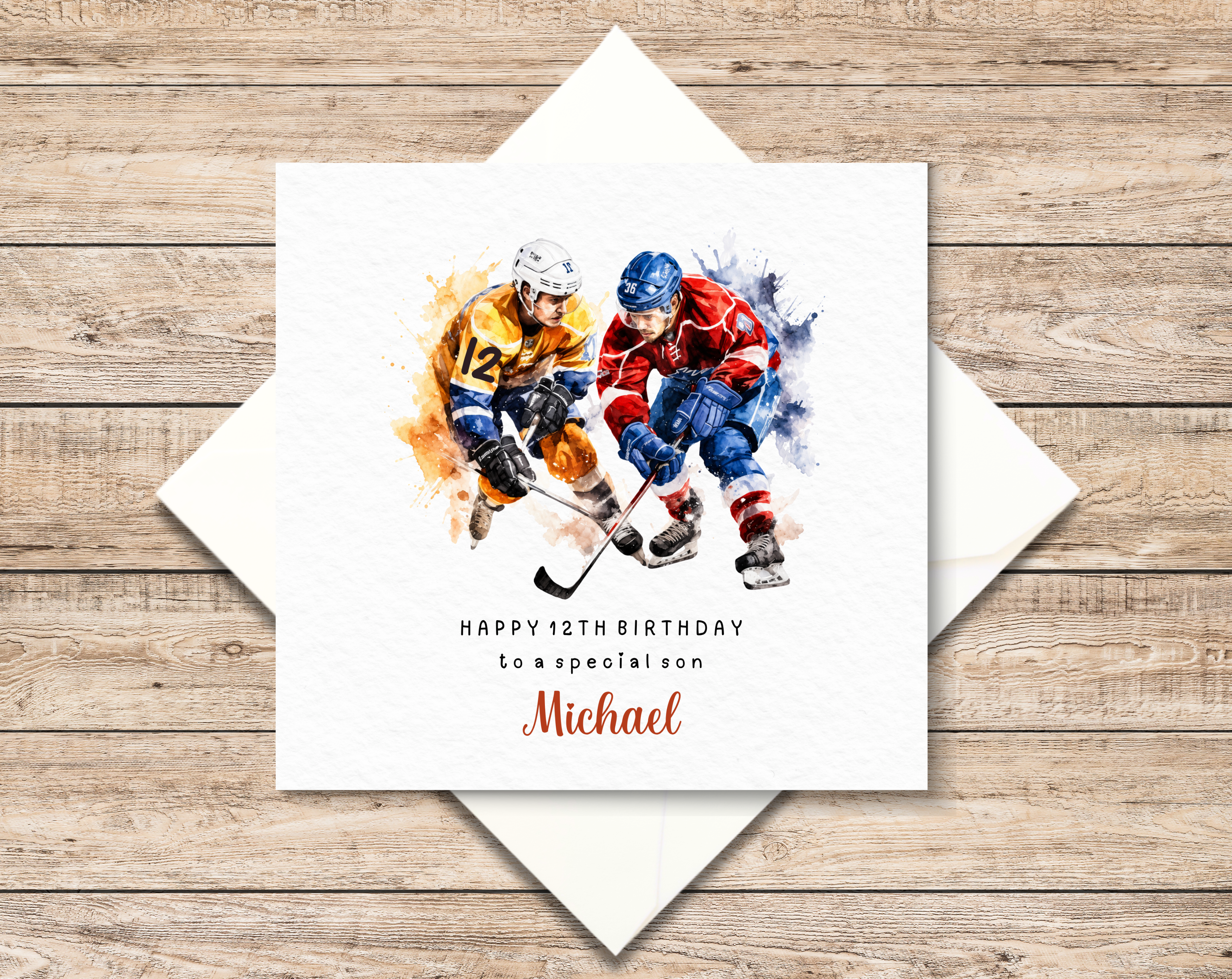 Personalised Ice Hockey Birthday Card