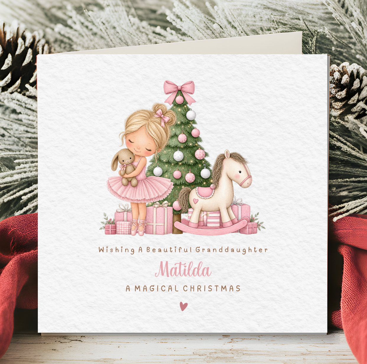 Personalised Christmas Card For Granddaughter