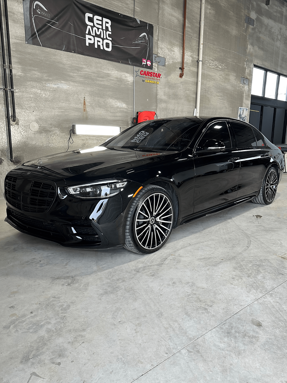 Black Mercedes S Class After Ceramic Coating