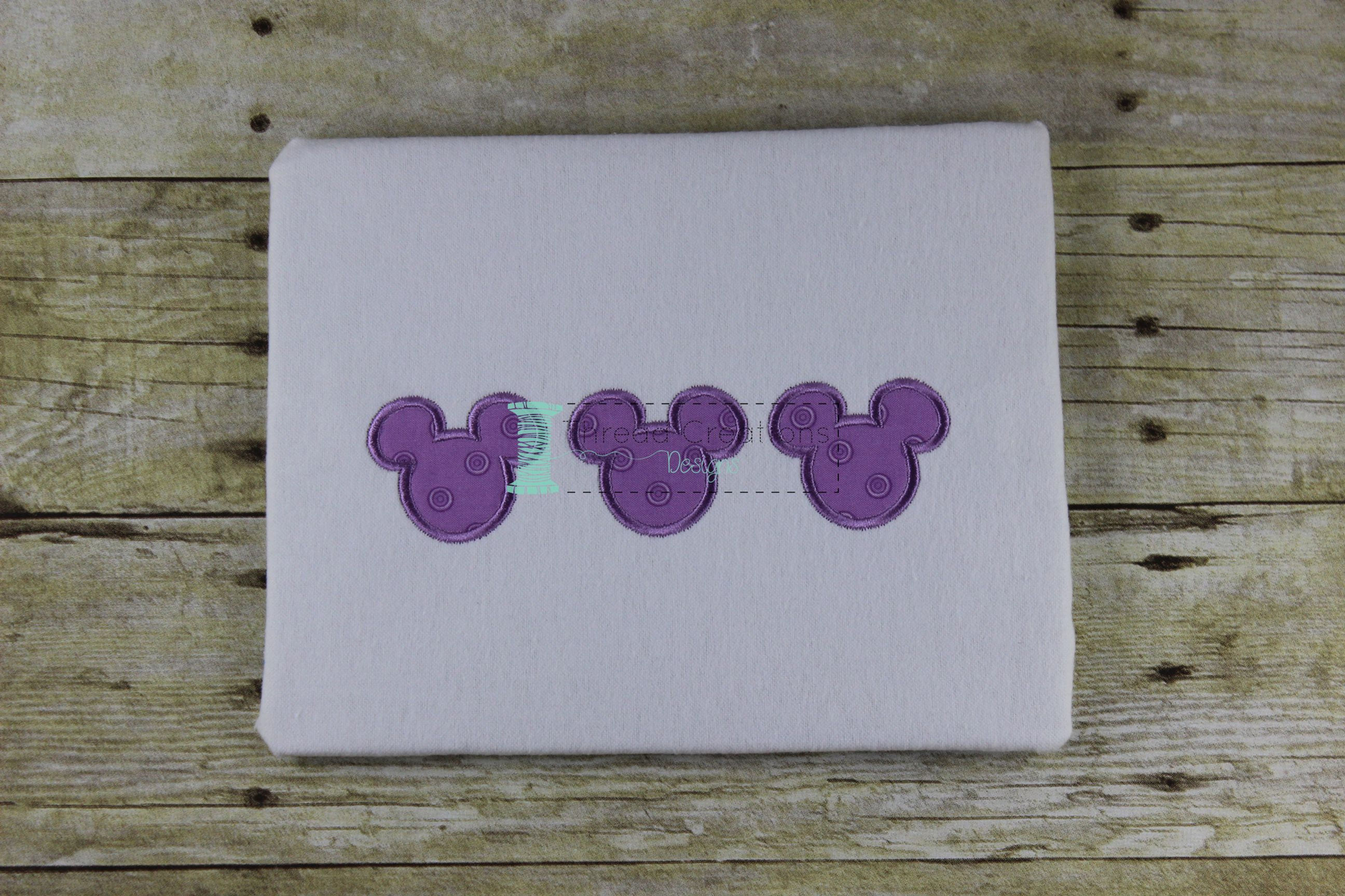 Mouse Head Trio Applique