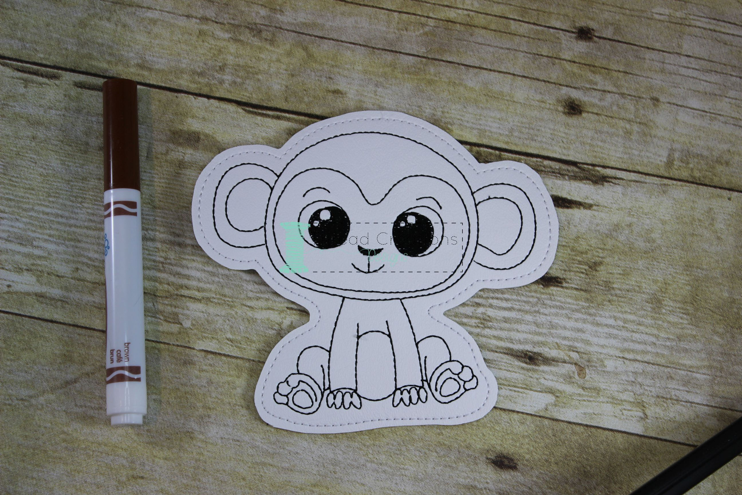 Monkey Coloring Sheet 5x7
