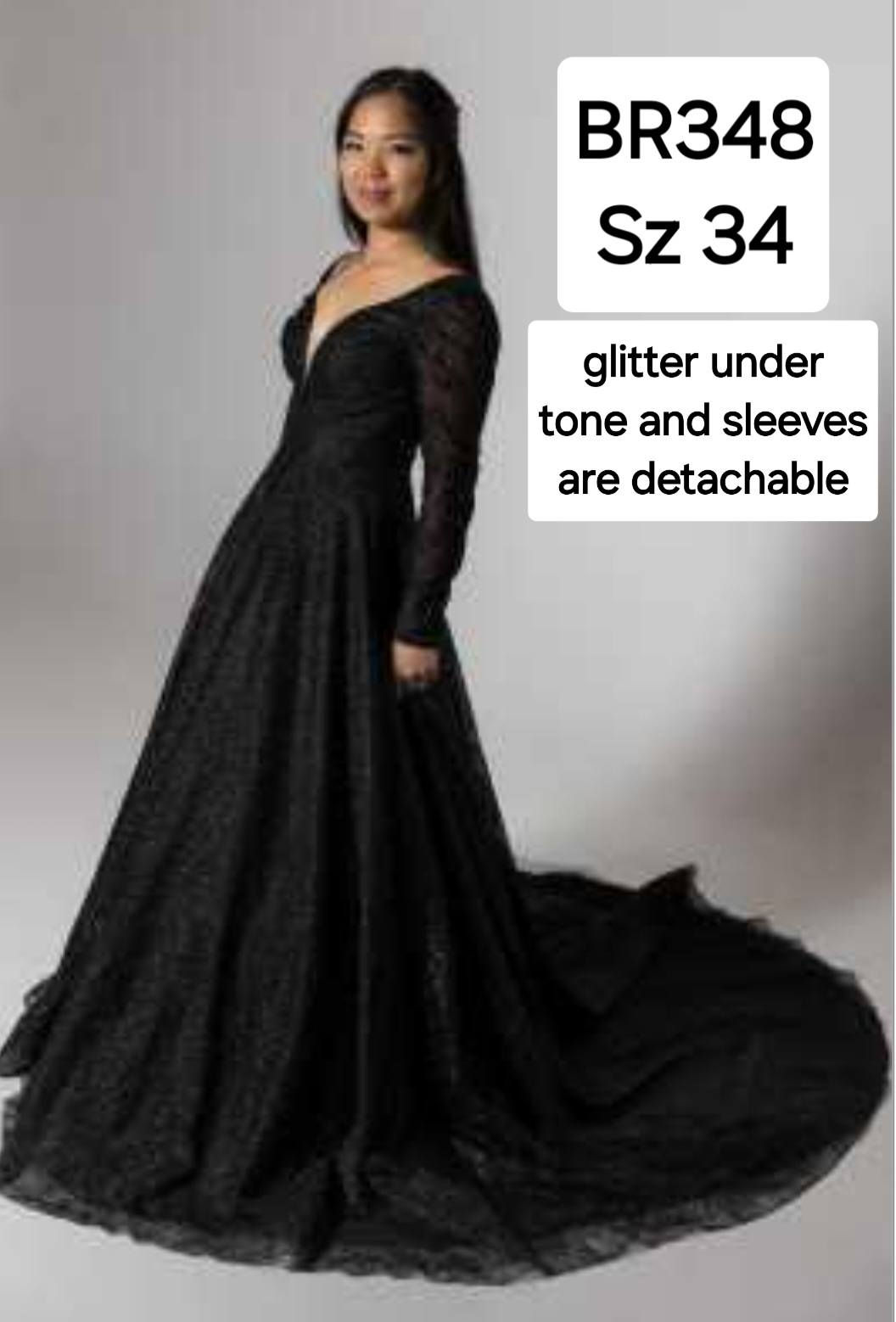 Esme Bridal #BR348 Size 34 Black Glittery
