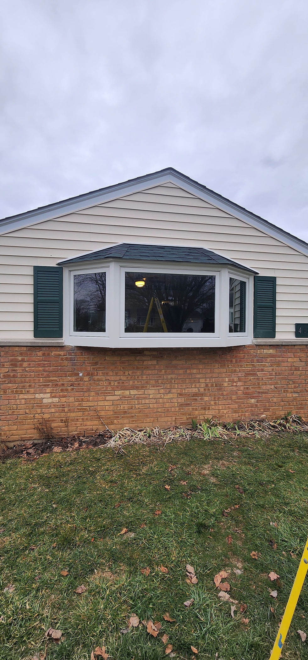 House with a new bay window installation