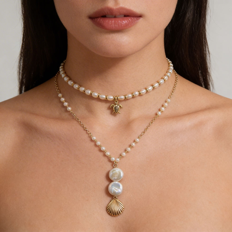 Thumbnail: Earrings Freshwater Pearls Tassel Long Hanging Drop 14k gold filled