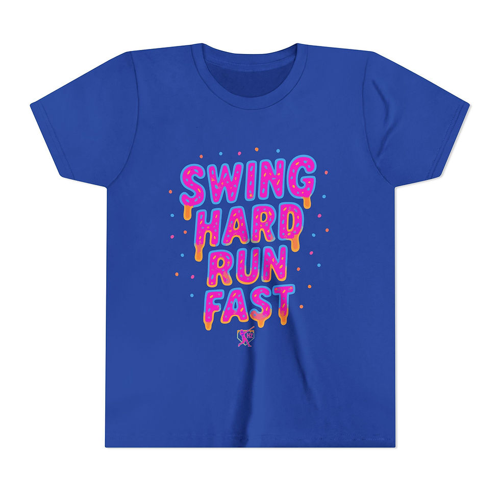 Thumbnail: Youth Swing Hard Run Fast Baseball Tee