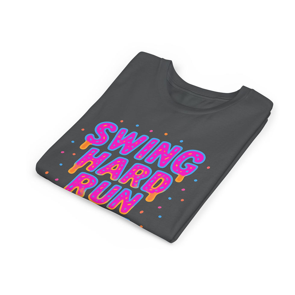 Thumbnail: Youth Swing Hard Run Fast Baseball Tee