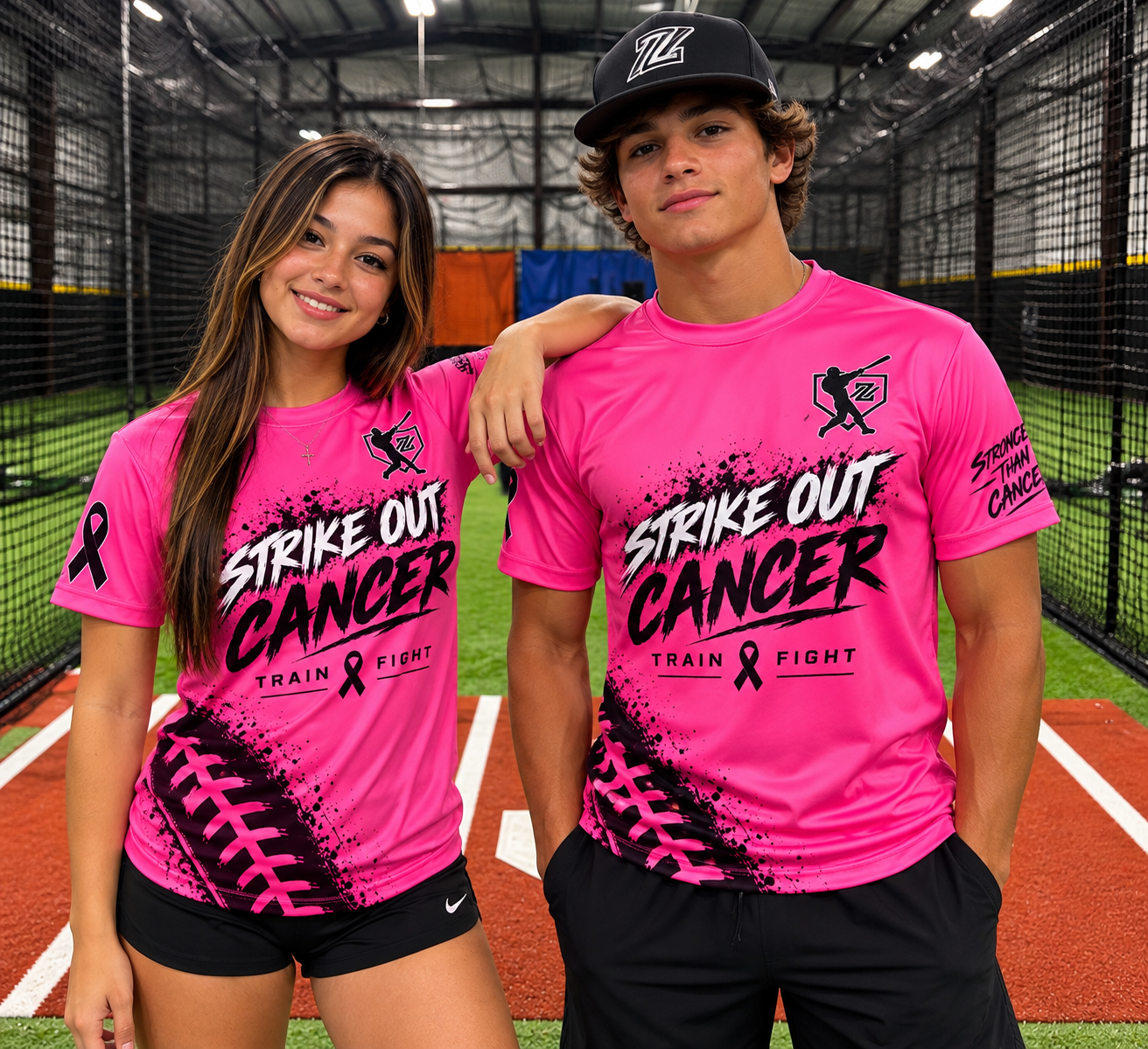 Hitting Zone Strike Out Cancer Dri-Fit Performance Shirt – Pink Cancer Awareness
